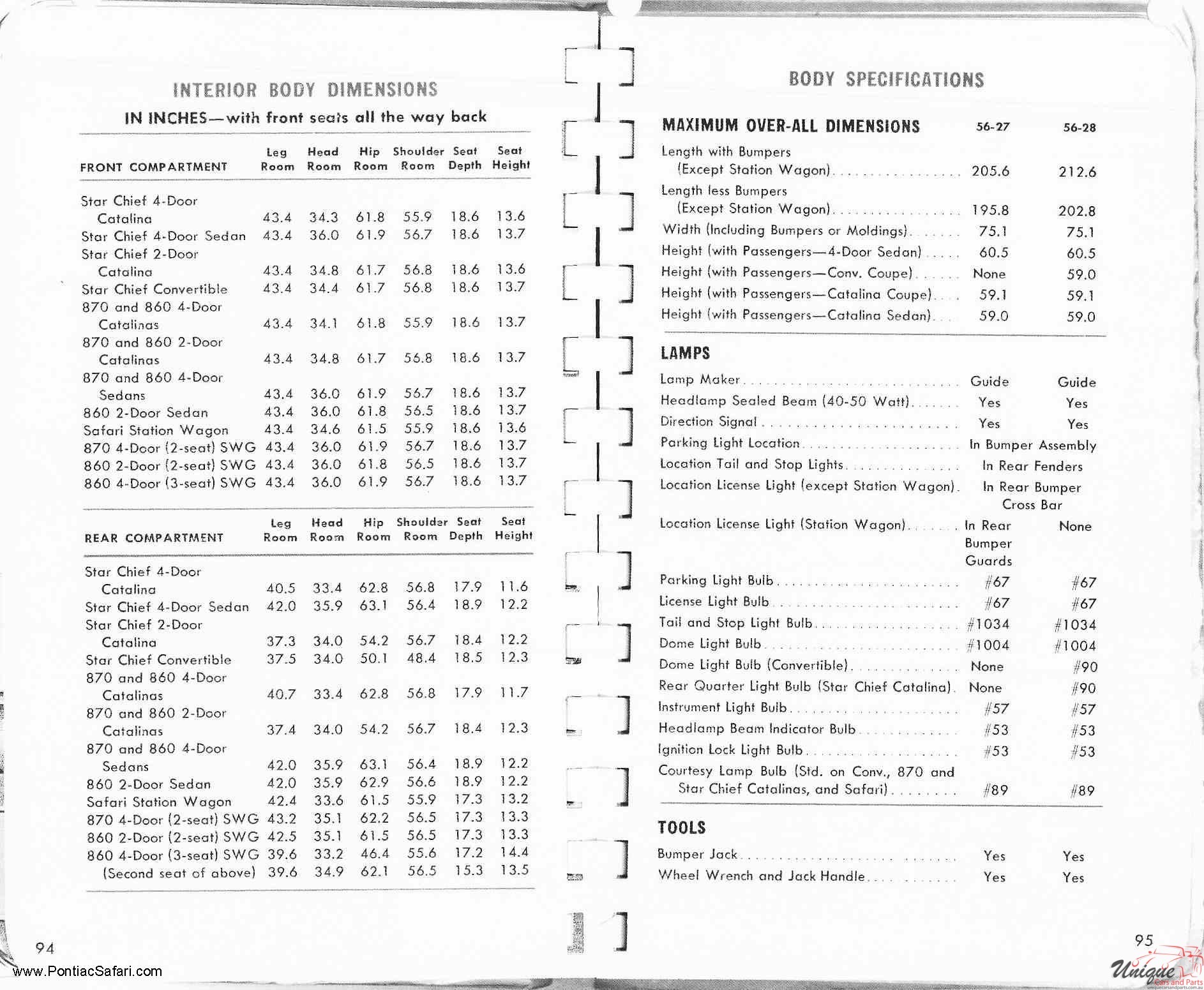 1956 Pontiac Facts Book Page 112